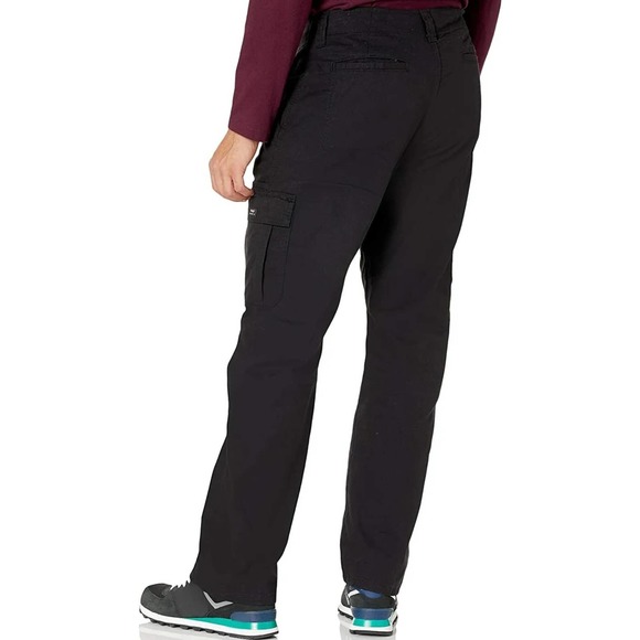 NWT Wrangler Authentics Mens Relaxed Fit Stretch Black cargo pants 36 x34 - Picture 2 of 10